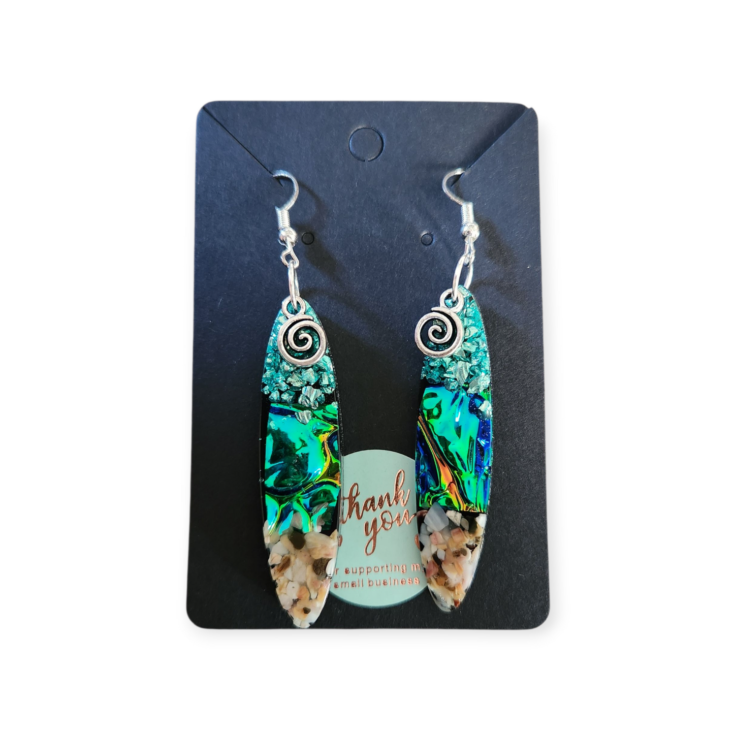 Earrings - long oval
