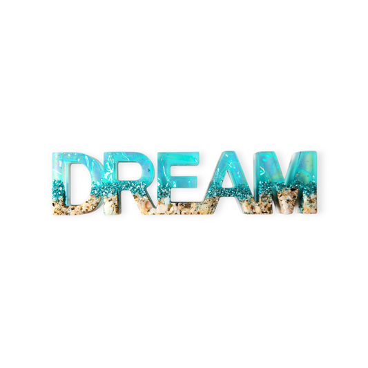 Handmade Ocean-Inspired "DREAM" Resin Sign